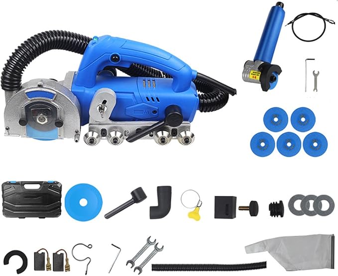 9000RPM Grout RemoverSlotting Tool1200W Powerful Electric Tile Joint Cleaner with 100mm Blade for Removing Old Cement Caulking Agent E