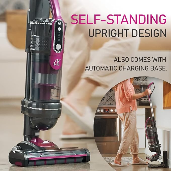 Roomie Tec SlimVac Upright Cordless Vacuum Cleaner Dual Motor Powerful Suction Up to 40 min Runtime Lightweight Includes Pet Brush for Hair HEPA Filter Ideal for Home Cleaning Carpets and Cars