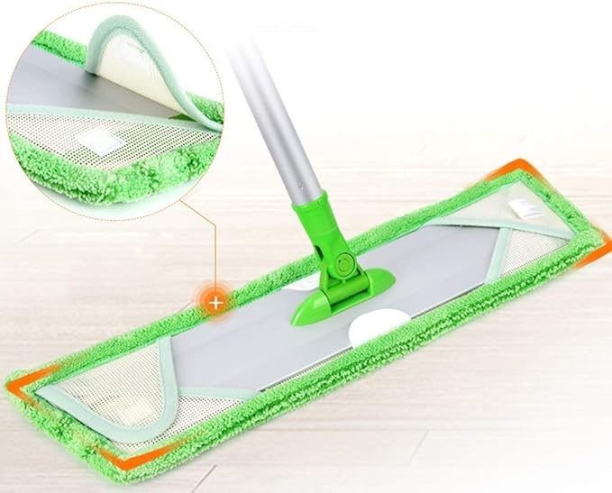 Microfiber Floor Mop Flat Pads and Stainless Steel Handle with Extension