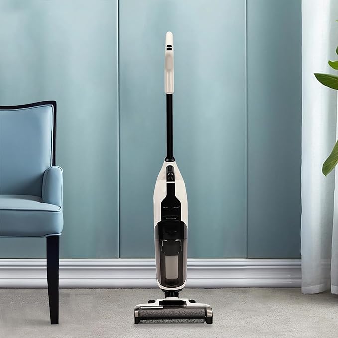Smart Wet Dry Vacuum Cleaner Cordless Hard Floor Cleaner Vacuum Mop All in One with Self-CleaningSelf-Cleaning and Hot Air Drying for Hard Floor Sticky Messes