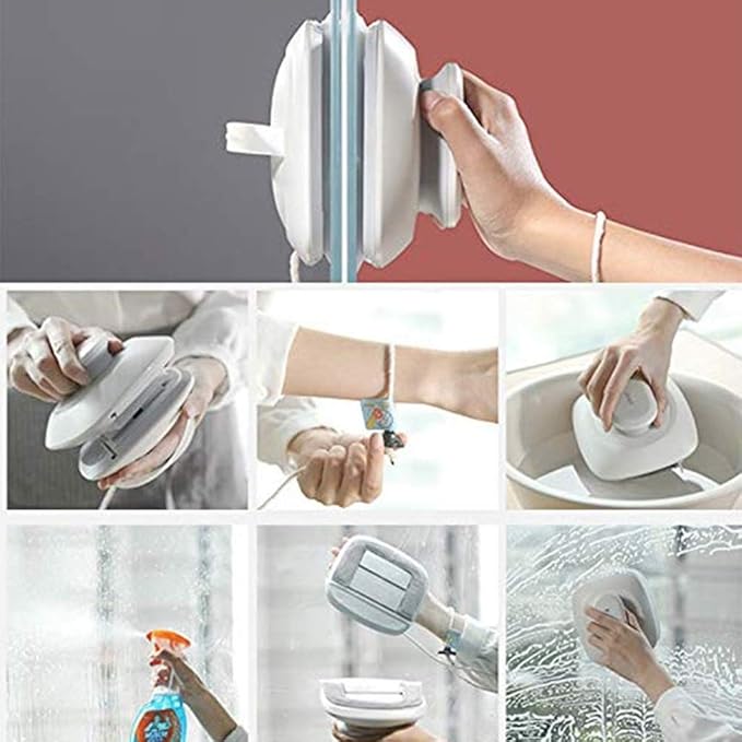 Window CleanerCleaning Magnetic Side Glass Wiper Brush Cleaner Clean Suitable for Home Office Car