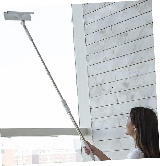 Didiseaon 1pc Multi-use Window Cleaning Wiper Broom Handle for Bathroom and Glass Efficient Water Removal Mop for Home Use