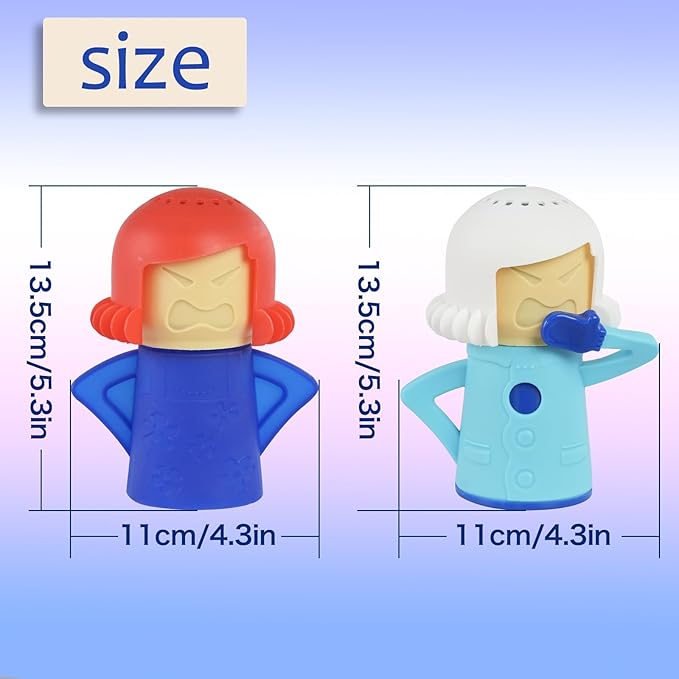5 PCS Angry Mama Microwave Cleaners &amp Cool Mama Fridge Odor Absorber High temperature Steamer Cleaning Equipments Refrigerator Moisture Absorber &amp Freshener Holder For Kitchen Gadget Tools