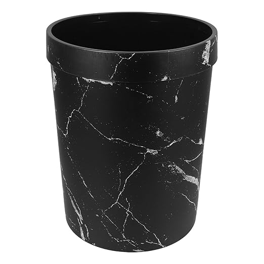 Marble Bathroom Trash Can Nordic Style No Lid Wastebasket for Office Home and Hotel Stylish Waste Container for Bedroom and Bathroom Convenient Waste Container