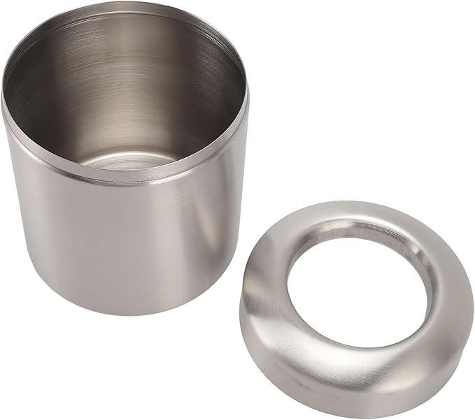 Fockety Countertop Trash Can Stainless Steel Desktop Trash Can Round Garbage Bin Tiny Waste Basket Easy to CleanCountertop Garbage Can for Home Office Near Desk Bathroom Wastebasket