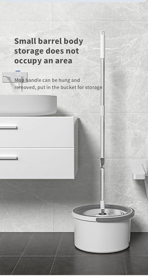 Innovative Floor Mop with Dual Water Tank System 180-Degree Flexible Head White and Gray Deep Cleaning for Hard