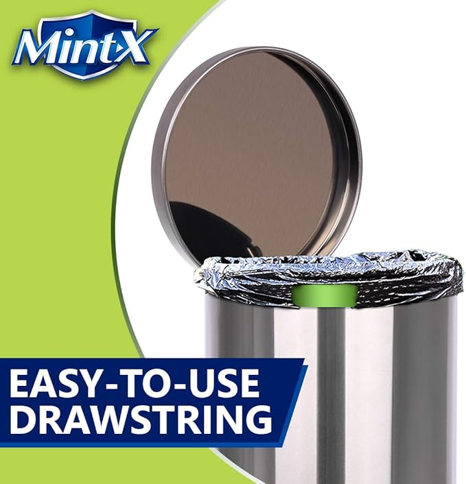 Mint-X Rodent Repellent Outdoor Home and Industrial Trash Bags with Drawstring &amp Mint-Flex Technology 33 Gallon 40 Count Black