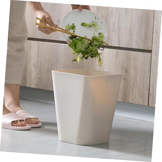 2pcs Large Capacity Trash Can Plastic Wastebasket for Office Home Hotel for Kitchen Bathroom Living Room Grey