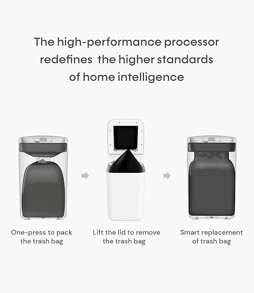 TOWNEW T1S 4.1 Gallon Automatic Self-Sealing and Self-Changing Motion Sense Activated Trash Can 2024 Upgrade Smart Garbage Can with Lid for Kitchen Bathroom Office White