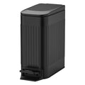 TIPGO Slim Bathroom Trash Can with Lid Soft Close Step Pedal 6 Liter / 1.6 Gallon Stainless Steel Trash Bin Small Garbage Cans for Bedroom Office Kitchen (Black)