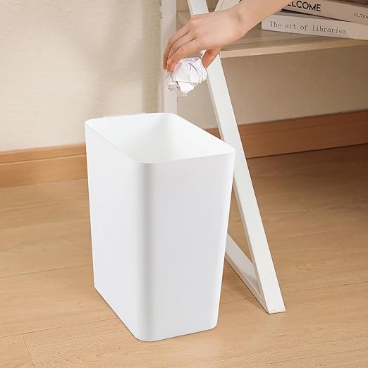3 Packs 4.5 Gallon Plastic Wastebasket Open-top Trash Can White
