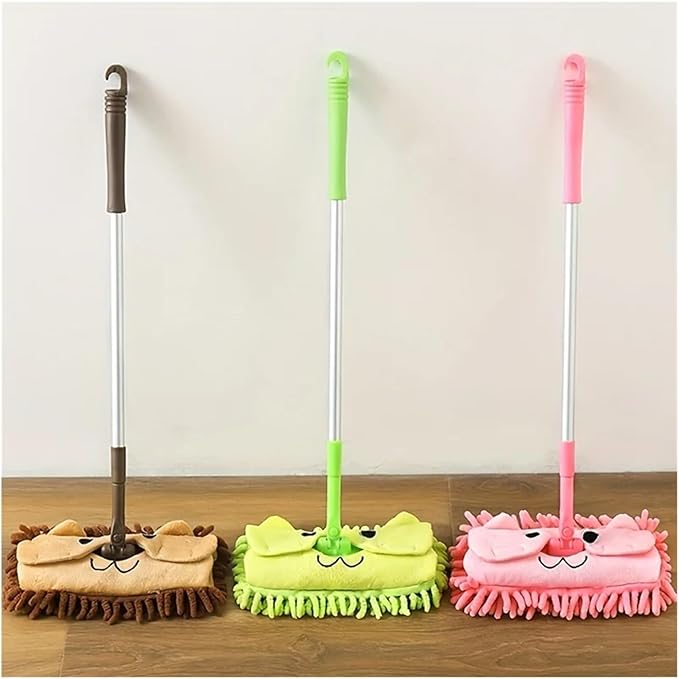 Portable Stretchable Floor Cleaning Tools Mop Dustpan Mini Sweeping House(White)