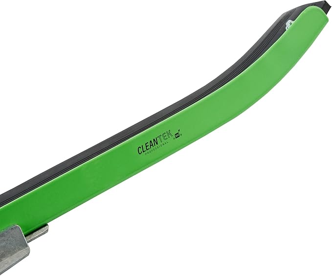 Restaurantware-SQUEEGEE ONLY: Clean Tek Professional 24 Inch Curved Floor Squeegee 1 Broom With Rubber Blade - Handle Sold Separately Heavy-Duty Green Steel Wiper Ideal For Floor Tiles
