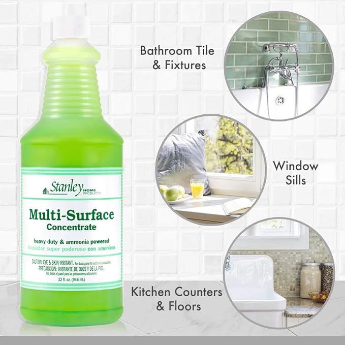 Stanley Home Products Try-It Premium Multi-Surface Cleaner Concentrate - Professional All-Purpose Floor Countertop &amp Tile Cleaner For Cleaning Vinyl Ceramic and Grout (2 Pack)