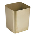 mDesign Square Shatter-Resistant Plastic Small Trash Can Wastebasket Garbage Container Bin for Bathrooms Powder Rooms Kitchens Home Offices - Soft Brass Finish
