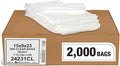 Aluf Plastics 7-10 Gallon 1 MIL Thick Clear Heavy Duty Trash Bags - 24 x 23 - Pack of 2000 - For Recycling Kitchen Contractor &amp Outdoor