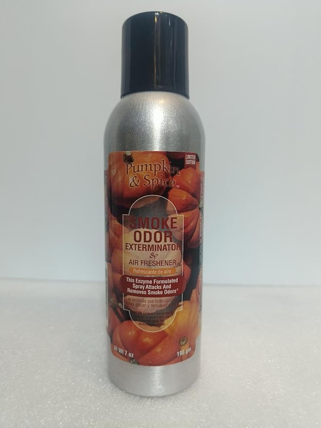 Smoke Odor Exterminator 198 gm/ 7 oz Large Spray Assorted Sandalwood Set of Four Cans. Includes Sandalwood Pumpkin Spice Nag Champa &amp Mulberry Spice.