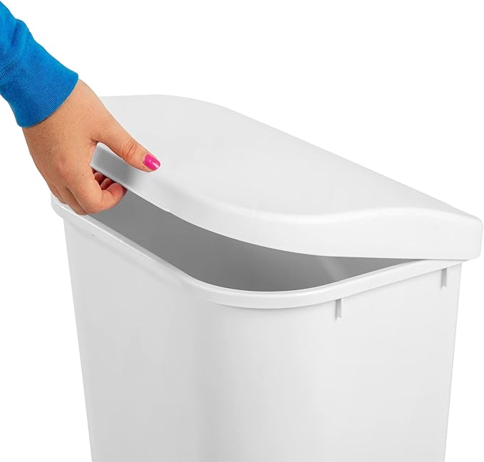 Sterilite 10758006 11.3 gal Lift Top Wastebasket White