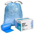 Plasticplace Custom Fit Trash Bags Compatible with simplehuman Code K (100 Count) Tinted Blue Drawstring Garbage Liners 10 Gallon / 38 Liters 24 x 28