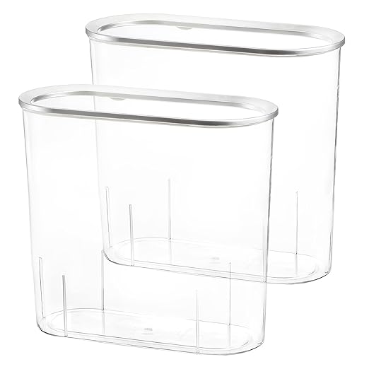 Okllen 2 Pack Clear Small Trash Can Plastic Rectangle Wastebasket Trash Bin Garbage Container Slim Trash Can for Bathroom Kitchen Dorm Home Office 12.4 L x 5.3 W x 11 H