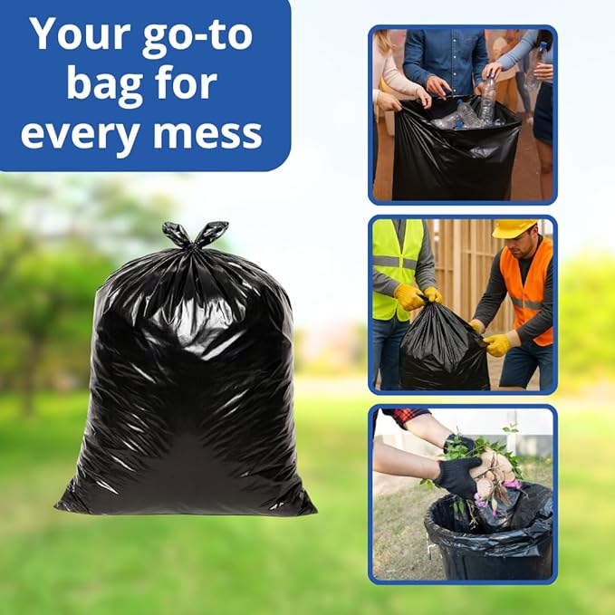 ASSUREPAK Black LDPE Coreless Trash Bags - 38x58 - 50 Bags - 2.0 mil - Black - 2M38ET58BLKLDTL - AssurePak