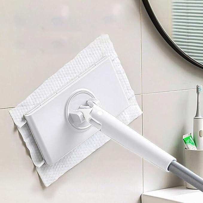 Swift Clean Mop – Microfiber Mop Flat Dust Mop Lightweight Floor Cleaning Towels | 18×6 in Size Lightweight Design Ergonomic Handle Reusable Washable Pads Ideal for Laminate Tile and Vinyl