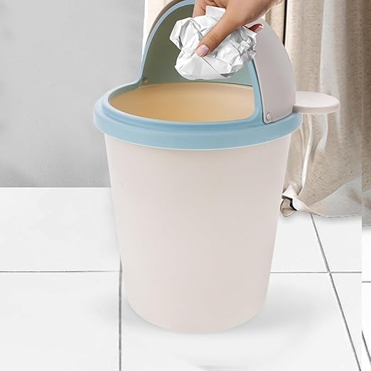 Unomor Desktop Trash Bin with Swing Lid Cute Wastebasket for Home Office for Living Bedroom and Desk Organization Odor Reducing Design