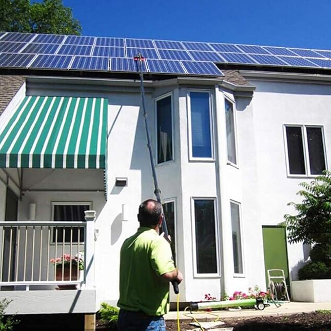 Window Cleaning Brush Window Cleaner Kit Water/Hose Fed Pole Cleaning and Washing Tool for Window Glass Solar Panel - 8M 6m (5m)