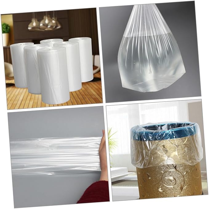 Thickened Plastic Trash Bags 6 Rolls 45x50cm 30 Bags Each for Bathroom Bedroom Kitchen Home Use