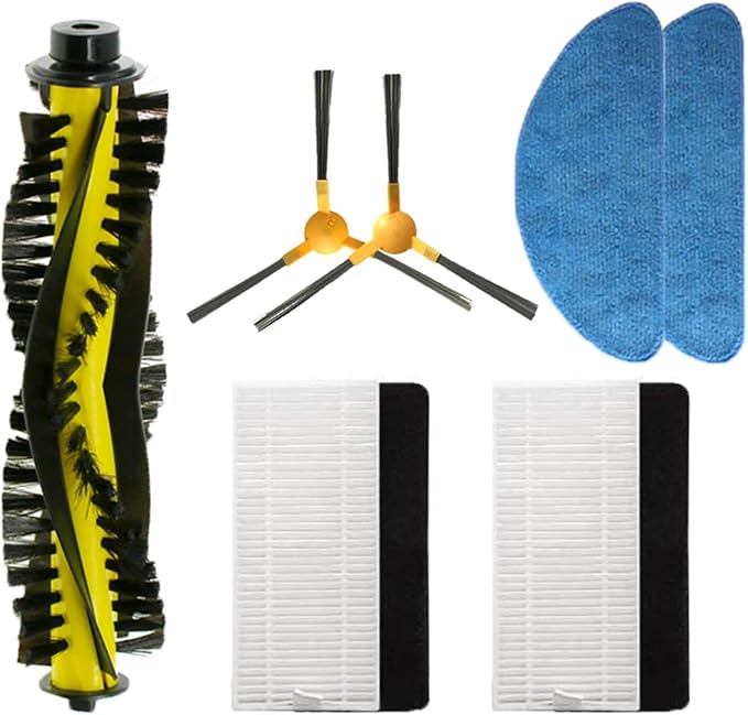 BeNtli Vacuum Cleaner Accessory Replacement PartMain Side BrushHepa FilterMop ClothCompatible for Mamibot Exvac660 / 650 (Color : Set M)