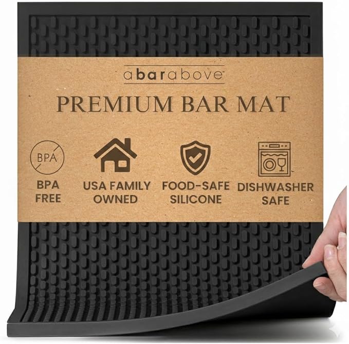 Premium A Bar Above Heavy Duty Bar Mat Food Safe Silicone Mat Mats for Bartending and Coffee Commercial Strength Bartender Accessories Dish Drying Mats for Kitchen Counter Barista Accessories
