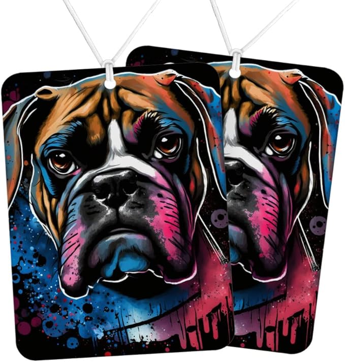 Boxer Car Freshener Set of 6 - Cool Art Car Air Freshener - Animal Air Freshener for Car