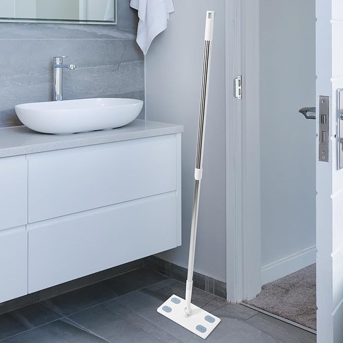 Detachable Handle Electrostatic Dust Mop Two-Section Telescopic Dry Floor Cleaning Mop for Household Use No Washing Required for Hard Floors