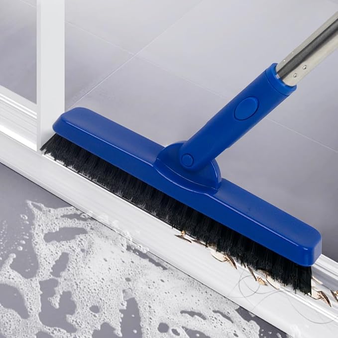 CELOX Grout Brush with Long Handle Tile Grout Cleaner Brush for Tile Floors for Shower Tile for Cleaning Grout Blue