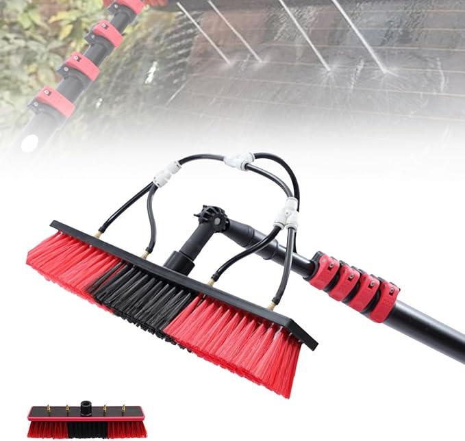 Retractable Window Glass Cleaner 3.6m-10.8m Glass Cleaning Telescopic Rod Multi-Purpose Water Spray Brush Retractable Cleaner Photovoltaic Cleaner10.8M/36FT