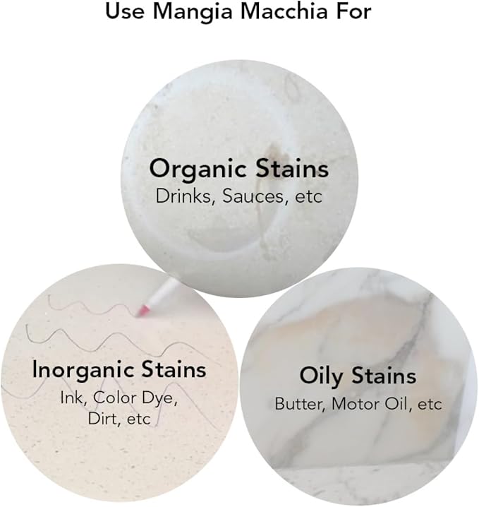 Mangia Macchia Spot &amp Stain Remover Paste for Marble Granite Travertine Limestone Quartz Non-damaging 16 oz [SET OF 2]