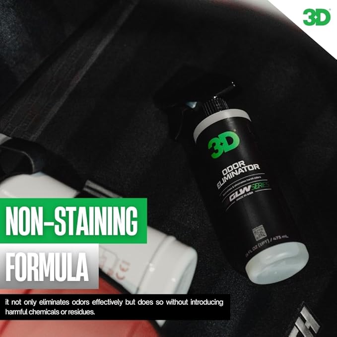 3D Odor Eliminator GLW Series | Ultra Powerful Air Freshener | Long Lasting Odor Relief | Neutralizes Unwanted Smells | Fresh Scent | DIY Car Detailing (64 Oz) (64 Oz)