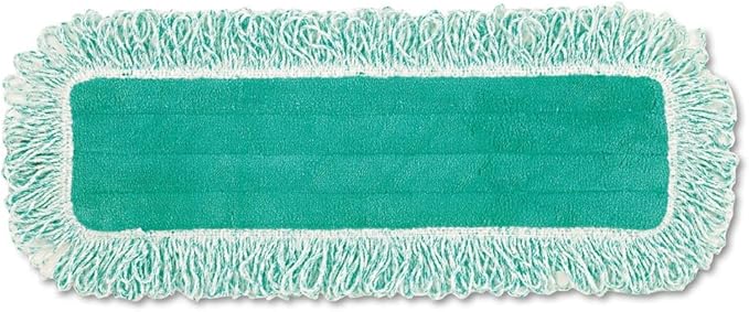 Rubbermaid Commercial Q418GNCT Dust Pad w/Fringe Microfiber 18-Inch Long Green 6/Carton