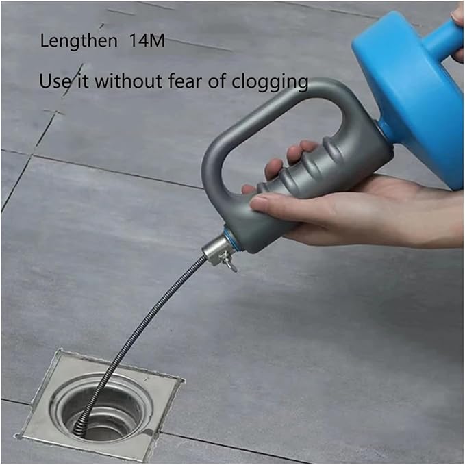 Kitchen Toilet Sewer Blockage Hand Tool Pipe Dredger Drains Dredge Drill-Powered Extendable 13 Meters(10m)