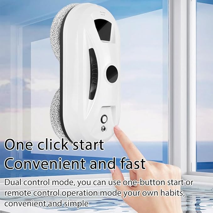 Smart Window Cleaning Robot Dual-Rotation Mop System with AI Planning &amp Remote Control 20-Minute UPS Battery Backup for Anti-Fall Safety Automatic Window Vacuum Cleaner for Glass Walls Tiles
