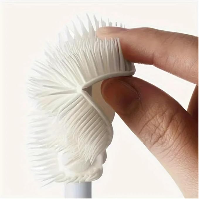 3pcs with Foldable Head Bendable Cup Cleaner Long Handle Bottle Glass 360° Full Cleaning Silicone Brush