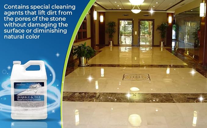 Black Diamond Stoneworks MARBLE &amp TILE FLOOR CLEANER. Great for Ceramic Porcelain Natural Stone No-rinse Concentrate.(1-Gallon) AND Ultimate Grout Cleaner: for Even The Dirtiest Grout2-QT-Brus