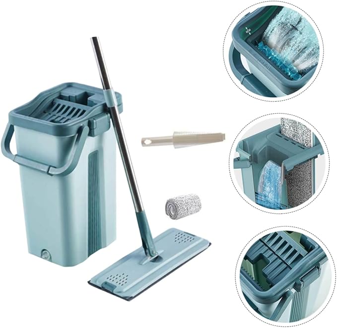 PRETYZOOM 1 Set Cleaning Mop with Easy Mobility Handle Non Hand Washing Dust Mop for Efficient Floor Cleaning with High Performance