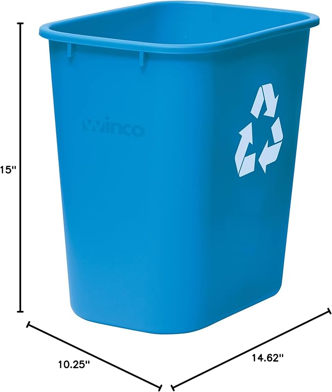 Winco Recycling Basket for Home and Office 7 Gallon Blue