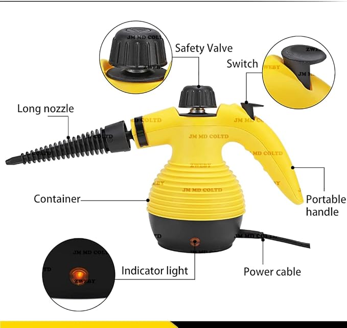 Steam Cleaner Multipurpose Handheld Pressurized Steam Cleaner Portable 360cleaning for Kitchen Bathroom Windows Auto Floors