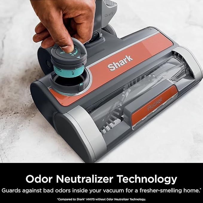 SHARK HN175 Rocket Pro Corded Stick Vacuum with Odor Neutralizer Technology Removable Hand Vacuum Advanced Swivel Steering XL Cup LED Headlights Perfect for Pets Orange (Renewed)