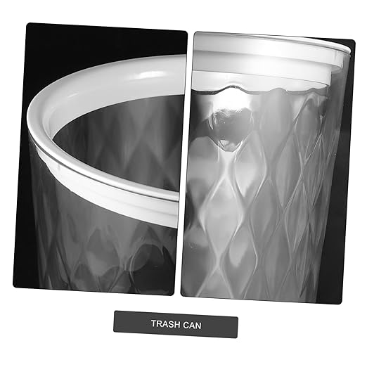 Unomor Transparent Round Trash Can Wastebasket for Bathroom Kitchen Office and Bedroom Lightweight Portable Garbage Container with Capacity for Easy Use