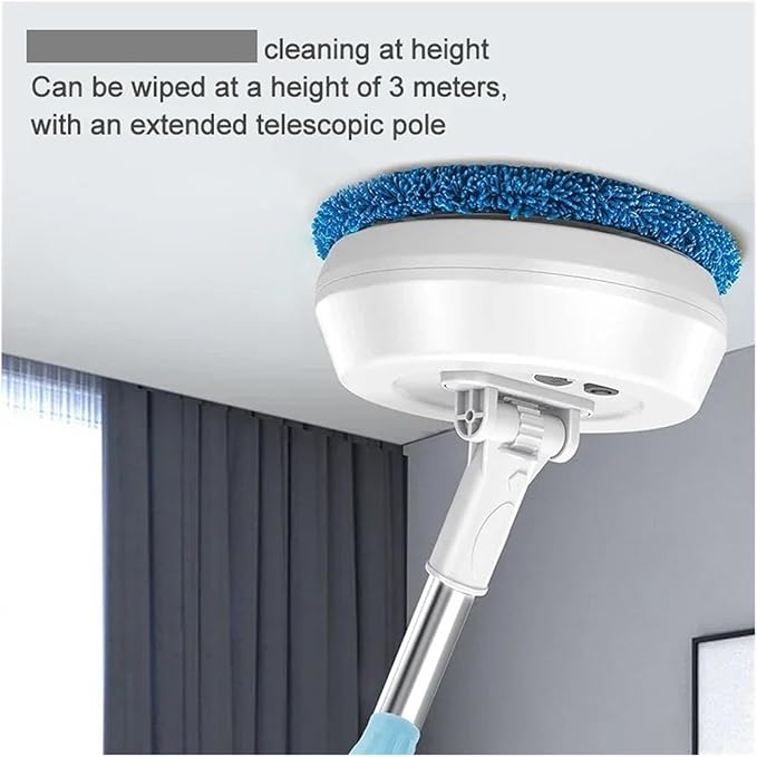 Fit for Automatic 2 in 1 Wireless Electric Mop for Home Cleaning - Wet &amp Dry Spin Mop for Ceilings Doors and Windows(Wireless White)