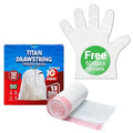 13 Gallon Trash Bags 132 Count – Clear Plastic Bags for Home Kitchen Bathroom and Commercial Use Includes 500 CPE Gloves