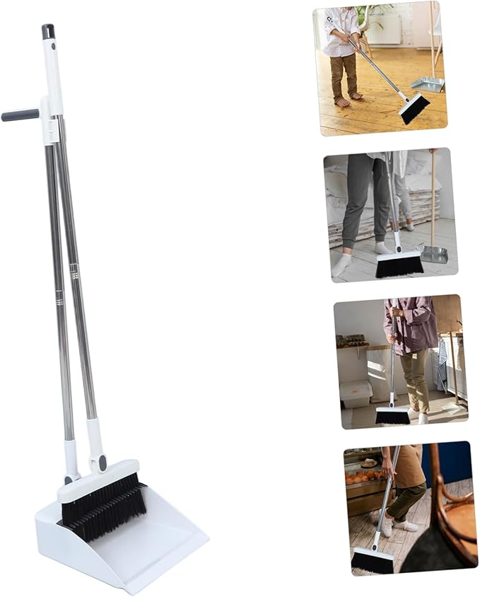 Dust Pan Broom Set Foldable Sweeper Broom and Dustpan Long Handle Hair for Kitchen Office Home Chinese Desktop Cleaner